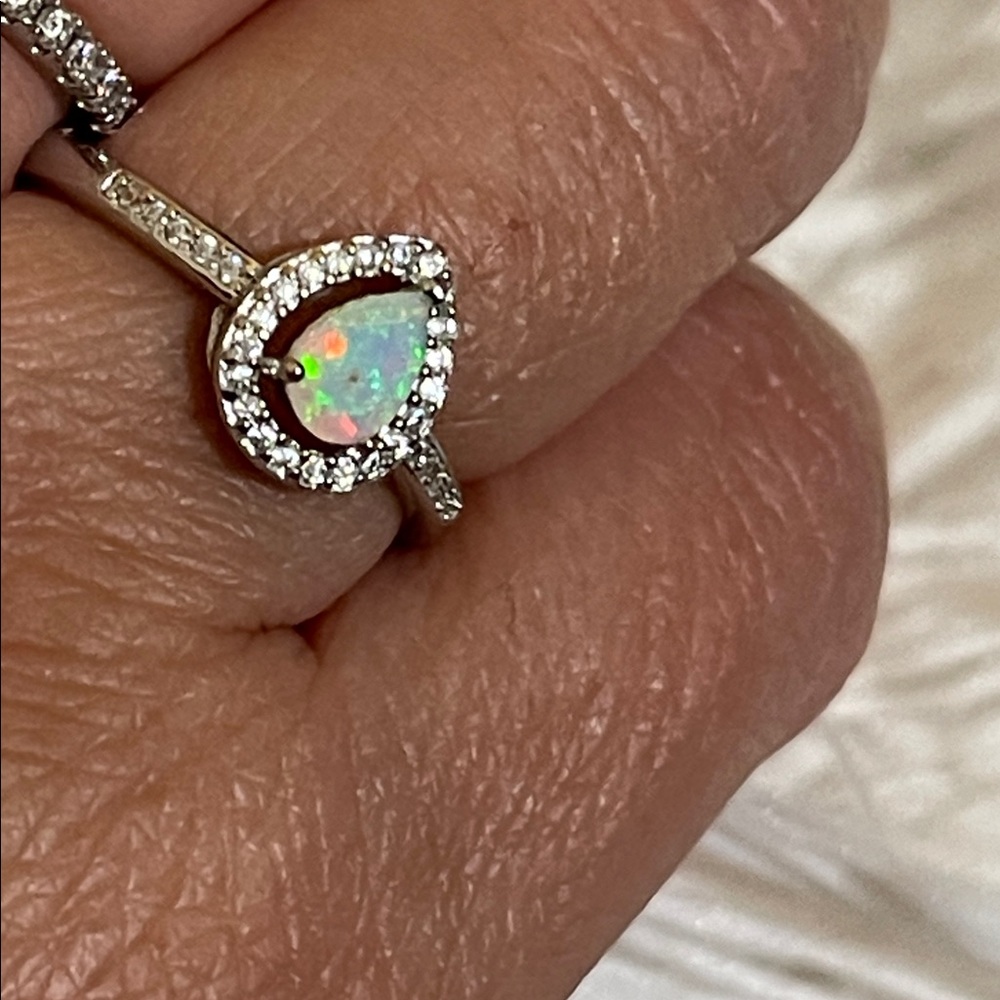 Stunning Natural Fire Opal Ring in 925 Sterling Silver Size 8 - Picture 8 of 12